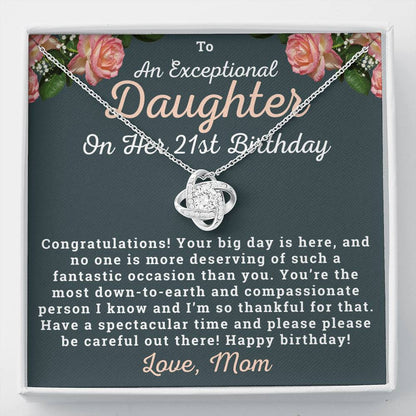 To An Exceptional Daughter 21st Birthday Necklace