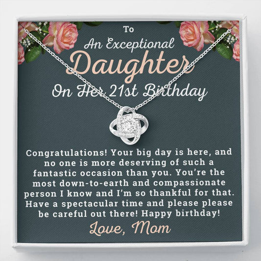 To An Exceptional Daughter 21st Birthday Necklace