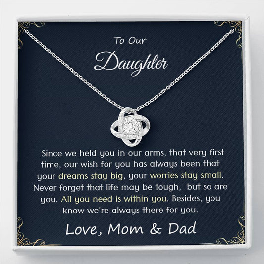 To Our Daughter Necklace | Life is tough, so are you | Necklace for Daughter | Necklace from Parents to Daughter | Daughter necklace