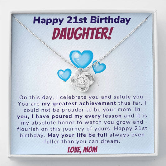 Happy 21st Birthday Gift for her | Daughter Necklace