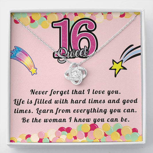 Festive Sweet 16 daughter - Be good | 16th Birthday Gift for Daughter - Happy Sweet 16 gift | Necklace for Daughter | Necklace Mom to Daughter