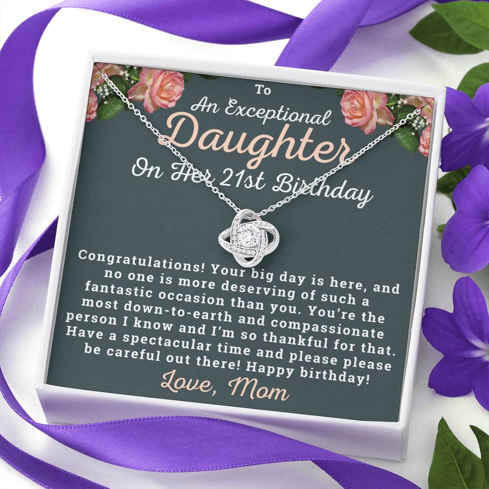 To An Exceptional Daughter 21st Birthday Necklace