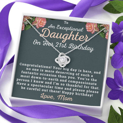 To An Exceptional Daughter 21st Birthday Necklace