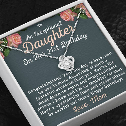 To An Exceptional Daughter 21st Birthday Necklace