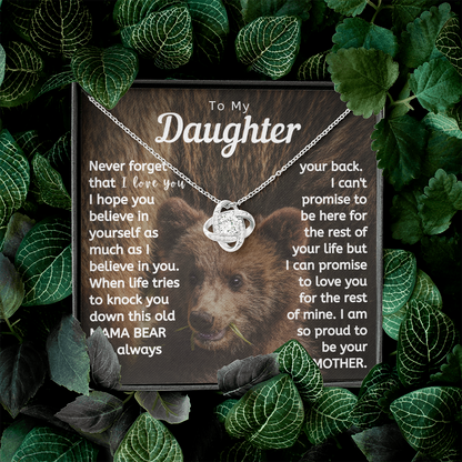 Daughter Necklace - This Mama Bear Will Always Have Your Back