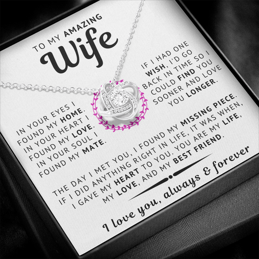 My Amazing Wife Necklace - In Your Eyes I Found My Home (189.lk.007-5)