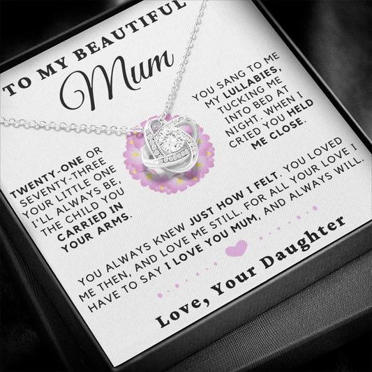 My Beautiful Mum Necklace - Always Your Little One, Love Daughter (m.014.lk)