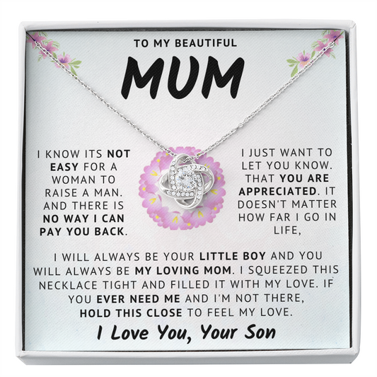 My Beautiful Mum Necklace - Always Your Little Boy (m.011.lk)
