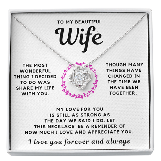 My Beautiful Wife Necklace - Most Wonderful Thing Sharing My Life With You (189.lk.024)