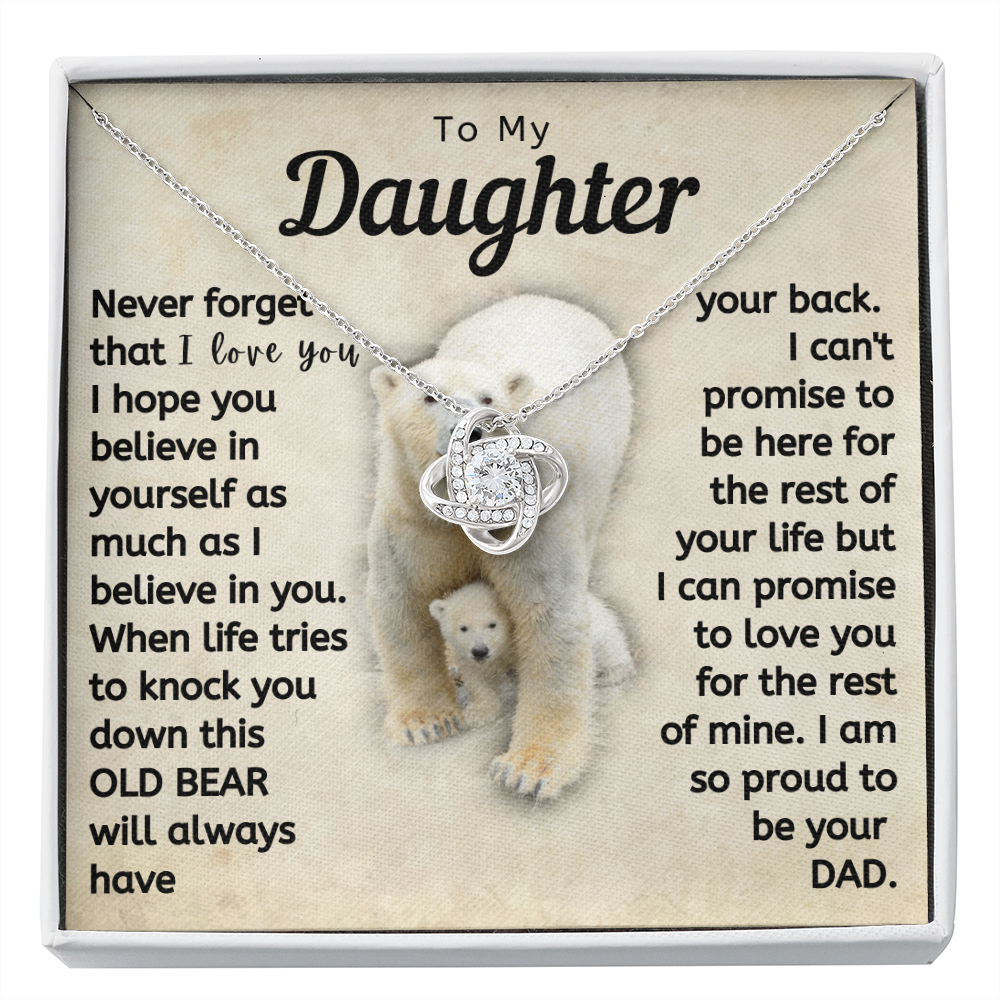 Daughter This Old Bear Will Always Have Your Back Necklace (d.lk.005)