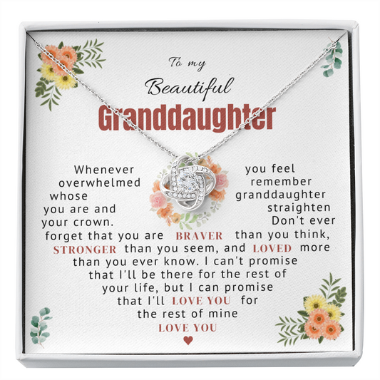 My Beautiful Granddaughter Necklace - Promise to Love you for the rest of my life (162.lk.329)