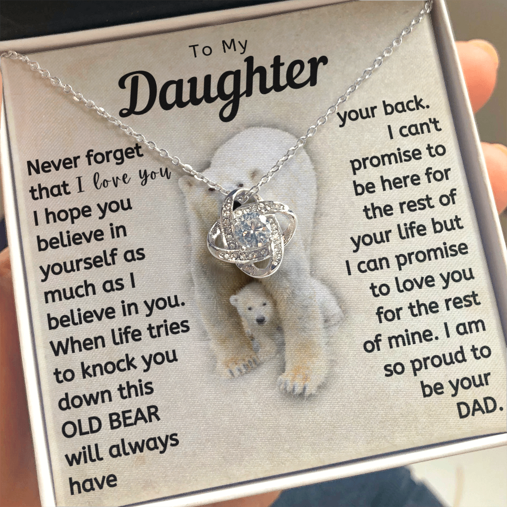 Daughter This Old Bear Will Always Have Your Back Necklace (d.lk.005)