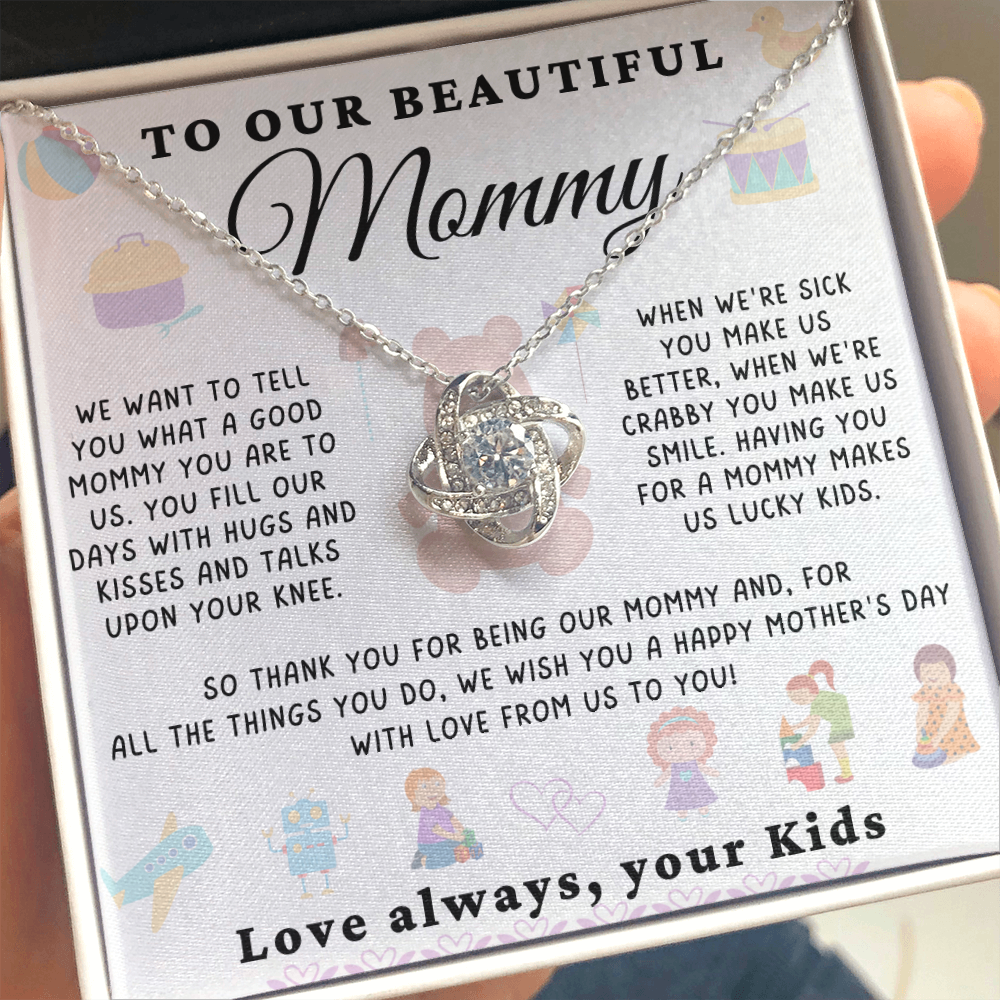 To Our Beautiful Mommy Necklace - From Young Kids (m.015oks.lk)