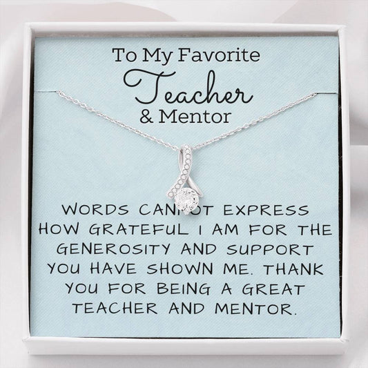 Teacher Mentor Necklace - Thanks for your generosity