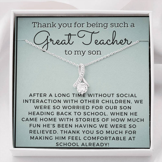 Son's Teacher - Thanks for being such a Great Teacher To My Son Necklace