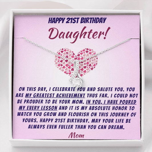 21st birthday gift for her | Happy 21st Birthday Gift | Daughter Necklace