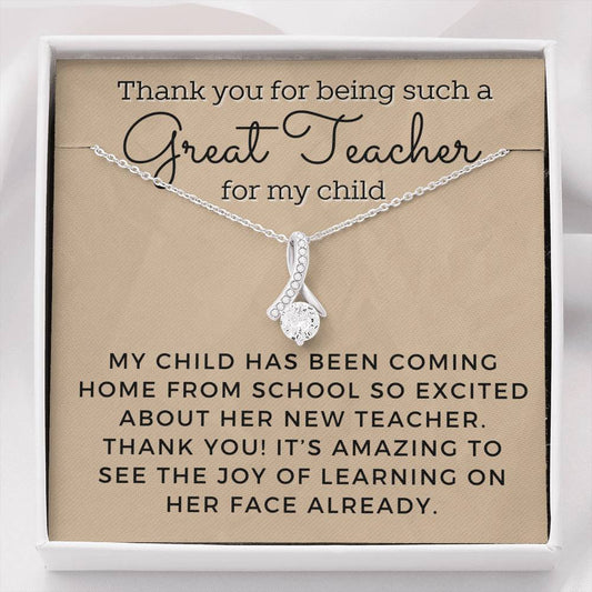 Child's Teacher Thank you Necklace
