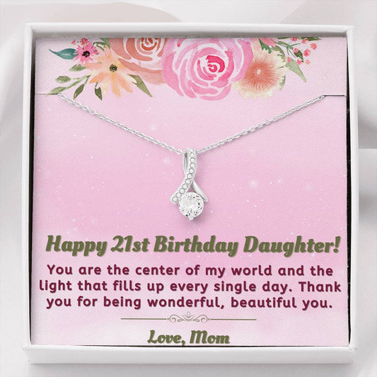 Happy 21st Birthday Gift for Daughter - You are the light - Necklace