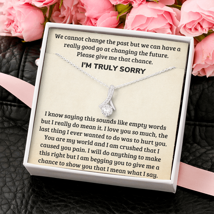 I'm Truly Sorry Gifts Say Apology Necklace Knot for Wife Girlfriend Forgive  Me | eBay