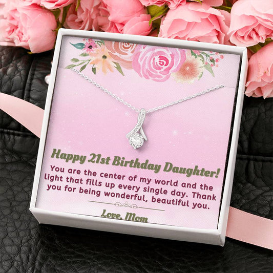 Happy 21st Birthday Gift for Daughter - You are the light - Necklace