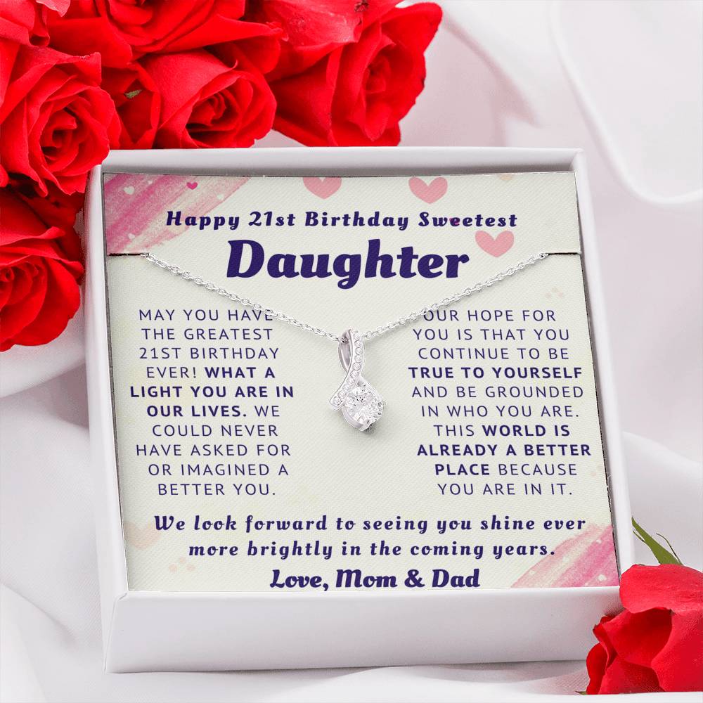 To Our Sweetest Daughter - Happy 21st Birthday Gift - Necklace