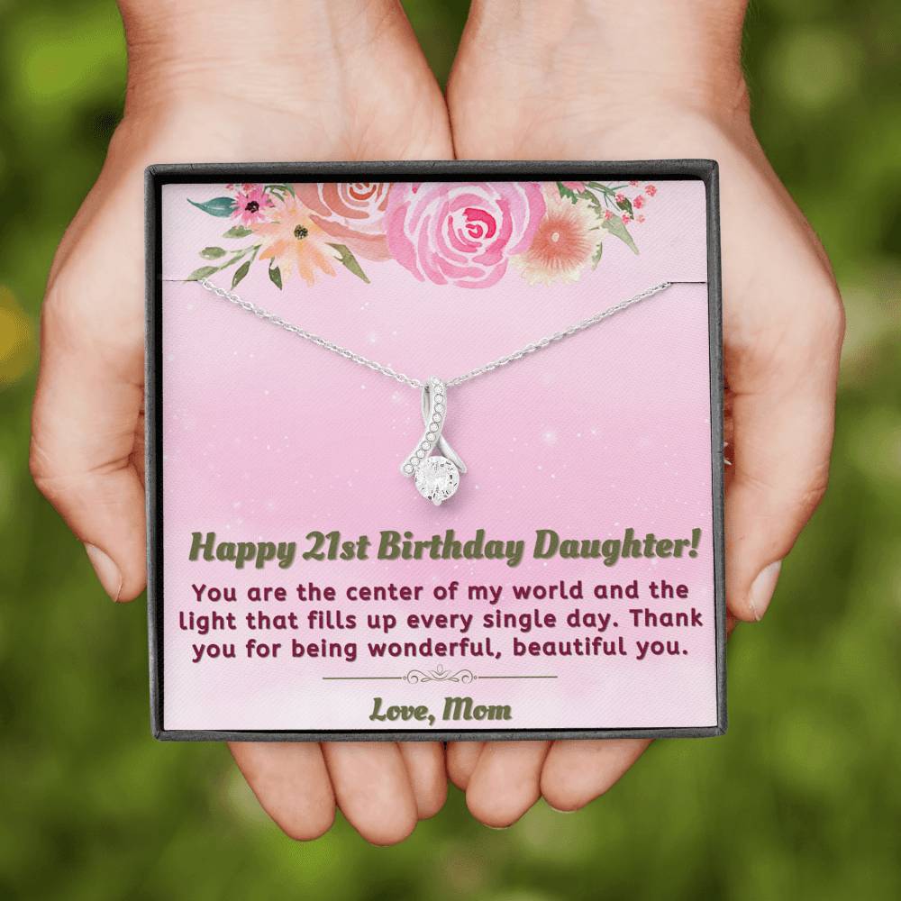 Happy 21st Birthday Gift for Daughter - You are the light - Necklace