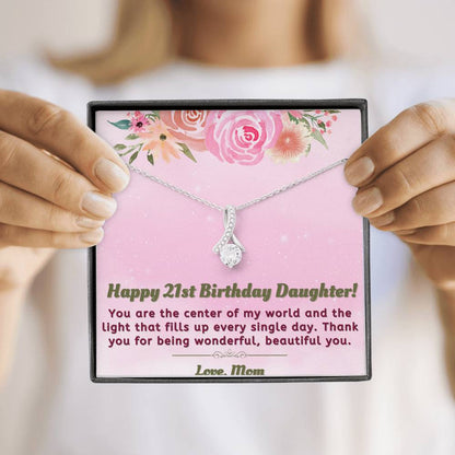 Happy 21st Birthday Gift for Daughter - You are the light - Necklace