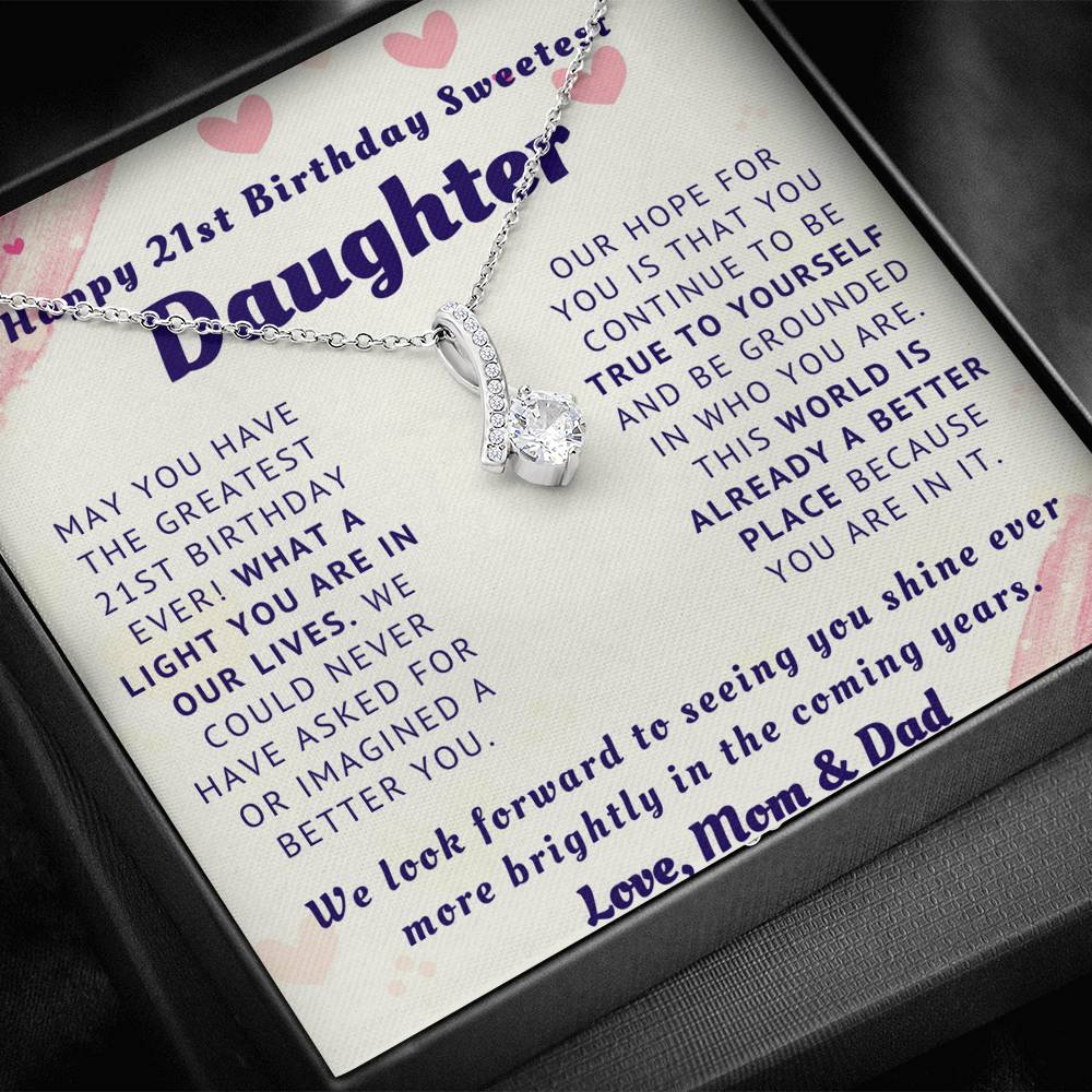 To Our Sweetest Daughter - Happy 21st Birthday Gift - Necklace