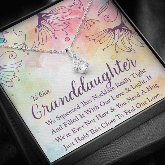 To Our Granddaughter Necklace - Hold This Close To Feel Our Love (162.al.72)