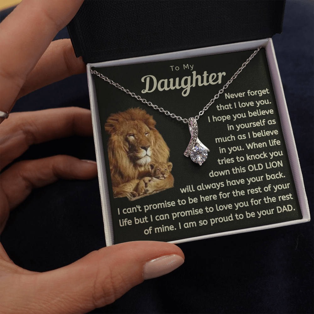 Daughter This Old Lion Will Always Have Your Back Necklace (d.lk.006)