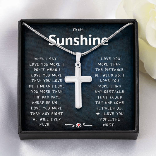 My Sunshine Cross Necklace - I Love You More