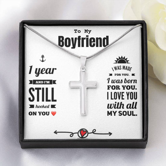 Christian Boyfriend One Year Anniversary Gifts | Relationship Gift Men | Romantic Cross for him