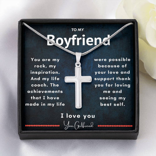 Boyfriend I Love You Artisanal Cross Necklace