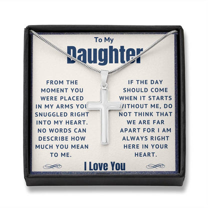 To My Daughter - Snuggled Right In - Artisan Cross Necklace