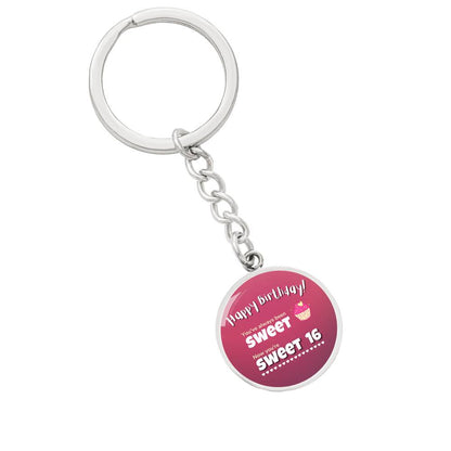 Happy Sweet 16 Birthday Keychain Pendant for Daughter / Niece / Goddaughter
