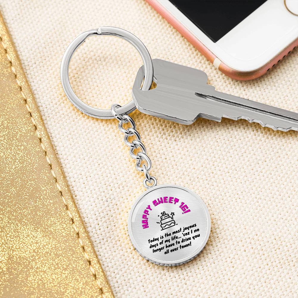 Happy Sweet 16 gift for Daughter | 16th Birthday Gift for Daughter | Happy 16th Birthday Daughter gift | Daughter Sweet 16 Keychain | New Driver Gift