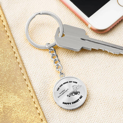 New Driver Keychain Pendant | Happy Sweet 16 gift for Daughter | 16th Birthday Gift for Daughter | Keychain Pendant for Daughter | Parent to Daughter