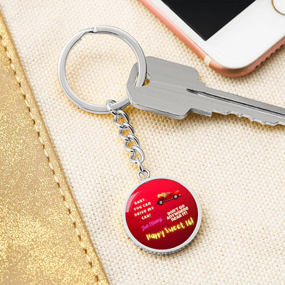 New Driver Keychain Pendant | Happy Sweet 16 gift for Daughter | 16th Birthday Gift for Daughter | Keychain Pendant for Daughter | Dad/Mom to Daughter