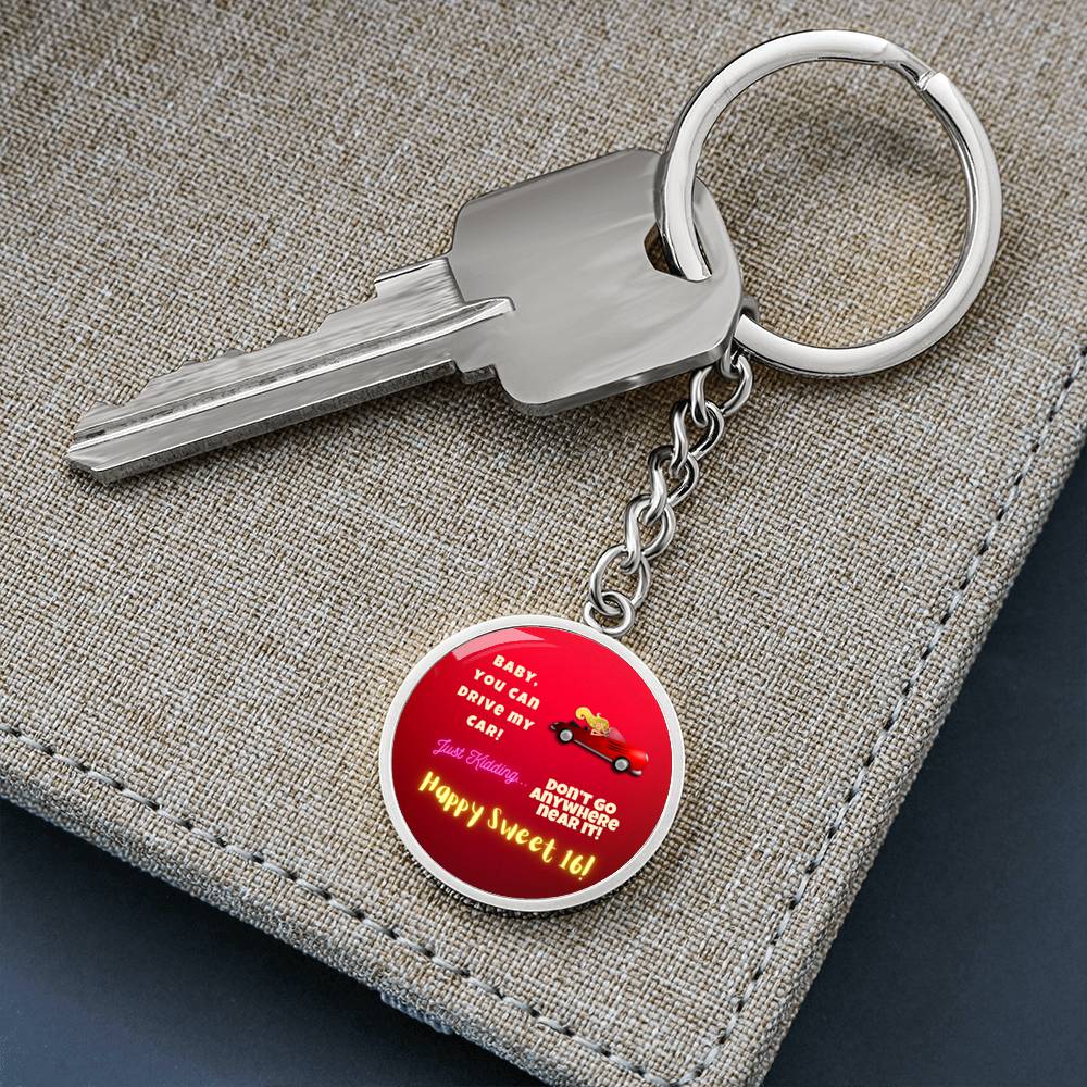 New Driver Keychain Pendant | Happy Sweet 16 gift for Daughter | 16th Birthday Gift for Daughter | Keychain Pendant for Daughter | Dad/Mom to Daughter