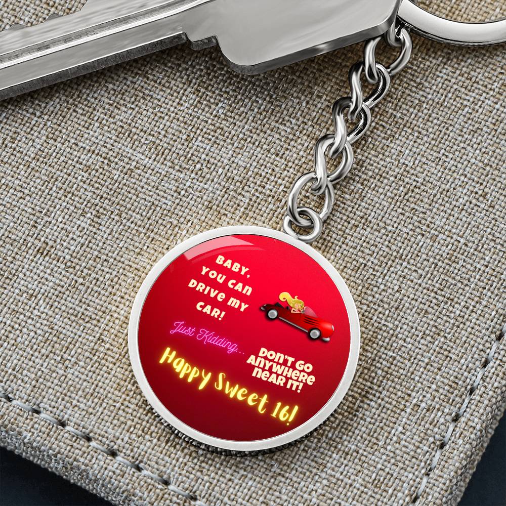 New Driver Keychain Pendant | Happy Sweet 16 gift for Daughter | 16th Birthday Gift for Daughter | Keychain Pendant for Daughter | Dad/Mom to Daughter