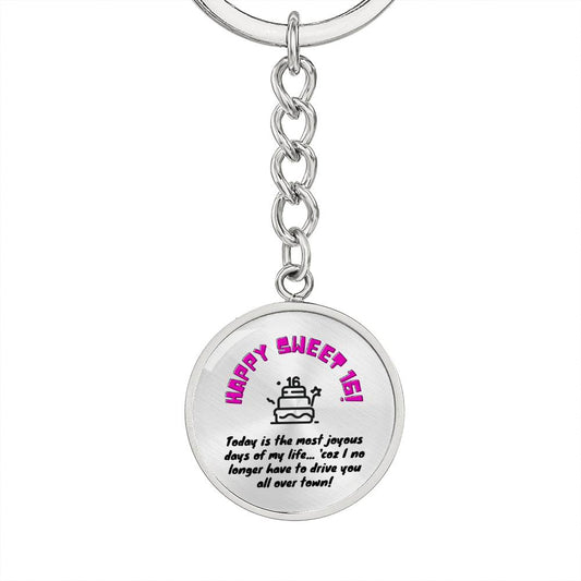 Happy Sweet 16 gift for Daughter | 16th Birthday Gift for Daughter | Happy 16th Birthday Daughter gift | Daughter Sweet 16 Keychain | New Driver Gift