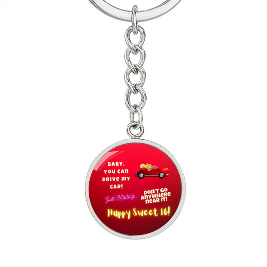 New Driver Keychain Pendant | Happy Sweet 16 gift for Daughter | 16th Birthday Gift for Daughter | Keychain Pendant for Daughter | Dad/Mom to Daughter