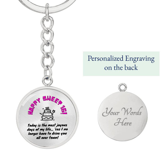 Happy Sweet 16 gift for Daughter | 16th Birthday Gift for Daughter | Happy 16th Birthday Daughter gift | Daughter Sweet 16 Keychain | New Driver Gift