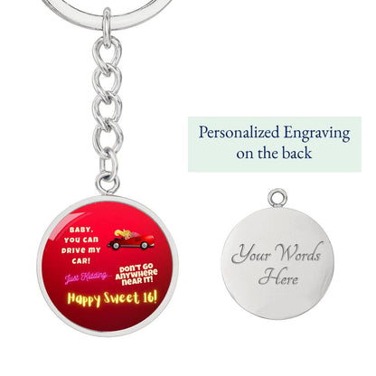 New Driver Keychain Pendant | Happy Sweet 16 gift for Daughter | 16th Birthday Gift for Daughter | Keychain Pendant for Daughter | Dad/Mom to Daughter