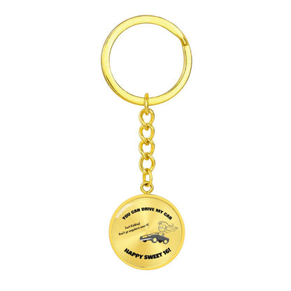 New Driver Keychain Pendant | Happy Sweet 16 gift for Daughter | 16th Birthday Gift for Daughter | Keychain Pendant for Daughter | Parent to Daughter