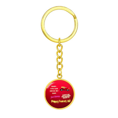 New Driver Keychain Pendant | Happy Sweet 16 gift for Daughter | 16th Birthday Gift for Daughter | Keychain Pendant for Daughter | Dad/Mom to Daughter