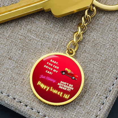 New Driver Keychain Pendant | Happy Sweet 16 gift for Daughter | 16th Birthday Gift for Daughter | Keychain Pendant for Daughter | Dad/Mom to Daughter