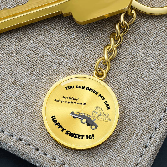 New Driver Keychain Pendant | Happy Sweet 16 gift for Daughter | 16th Birthday Gift for Daughter | Keychain Pendant for Daughter | Parent to Daughter