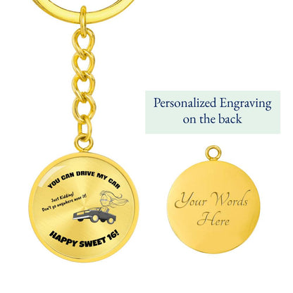 New Driver Keychain Pendant | Happy Sweet 16 gift for Daughter | 16th Birthday Gift for Daughter | Keychain Pendant for Daughter | Parent to Daughter