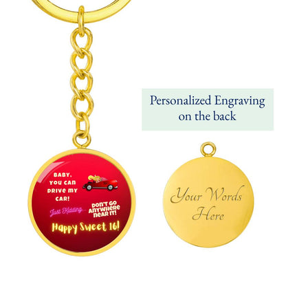 New Driver Keychain Pendant | Happy Sweet 16 gift for Daughter | 16th Birthday Gift for Daughter | Keychain Pendant for Daughter | Dad/Mom to Daughter